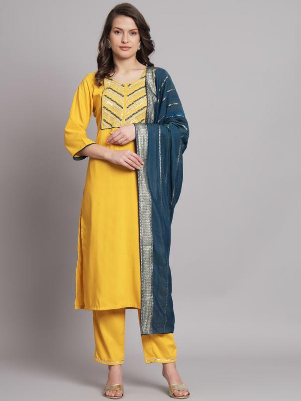 VP 9438 Y Mayura Cotton Silk Blend Kurta Set